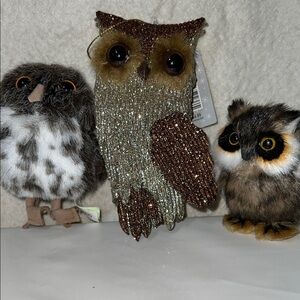 Three Owls, Finger Puppet & 2 ornaments